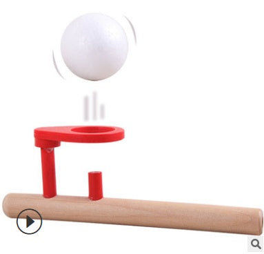 Early Learning Sense Equipment Wooden Suspended Magic Props Children Blowing Balls Blowing Ball Games Oral Trainers