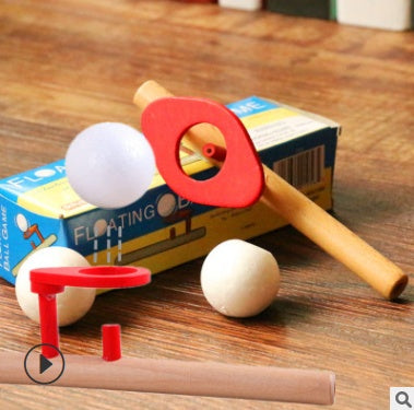 Early Learning Sense Equipment Wooden Suspended Magic Props Children Blowing Balls Blowing Ball Games Oral Trainers