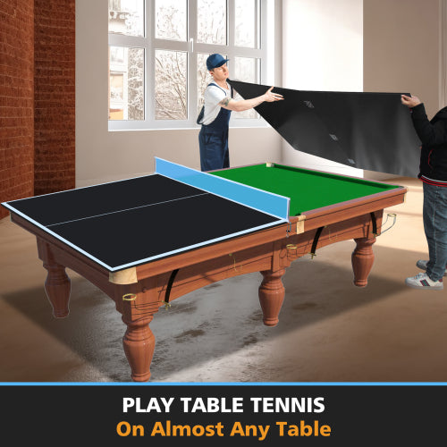 7 X4ft Black Mid-Size Ping Pong Conversion Top Foldable & Portable Table Tennis Table Top For Indoor Games
