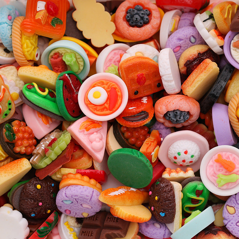 Simulation Of Food And Games Miniature Bread Cookie Lucky Bag Resin Accessories